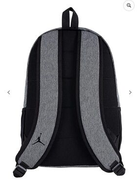 Jordan Black and Gray Padded-Strap Backpack